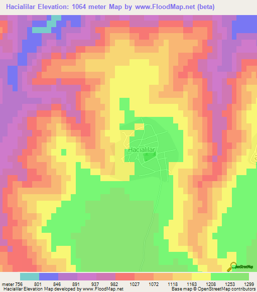 Hacialilar,Azerbaijan Elevation Map
