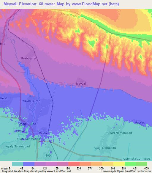 Meyvali,Azerbaijan Elevation Map