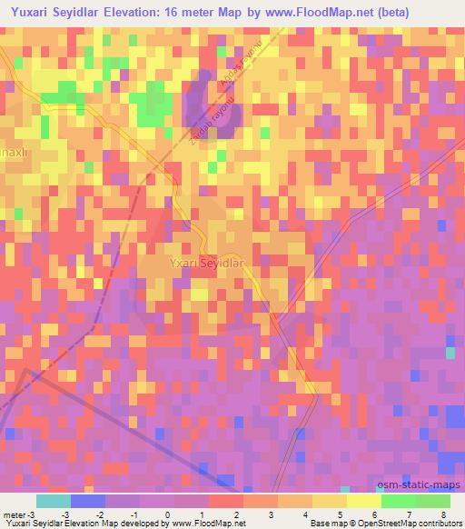 Yuxari Seyidlar,Azerbaijan Elevation Map