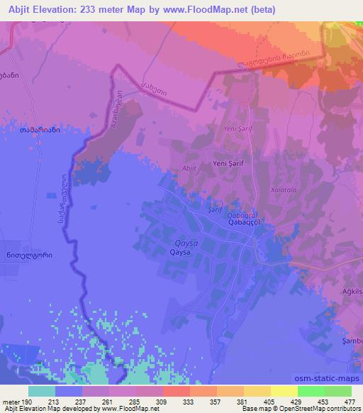 Abjit,Azerbaijan Elevation Map