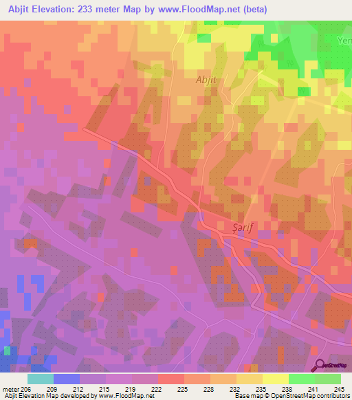 Abjit,Azerbaijan Elevation Map