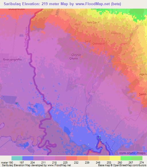 Saribulaq,Azerbaijan Elevation Map