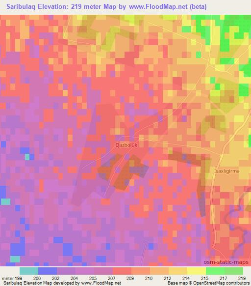 Saribulaq,Azerbaijan Elevation Map