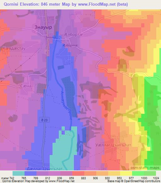 Qornisi,Georgia Elevation Map