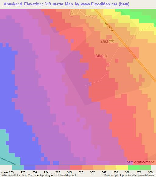Abaskand,Azerbaijan Elevation Map