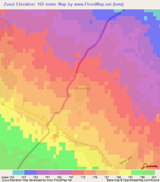 Zuxul,Azerbaijan Elevation Map