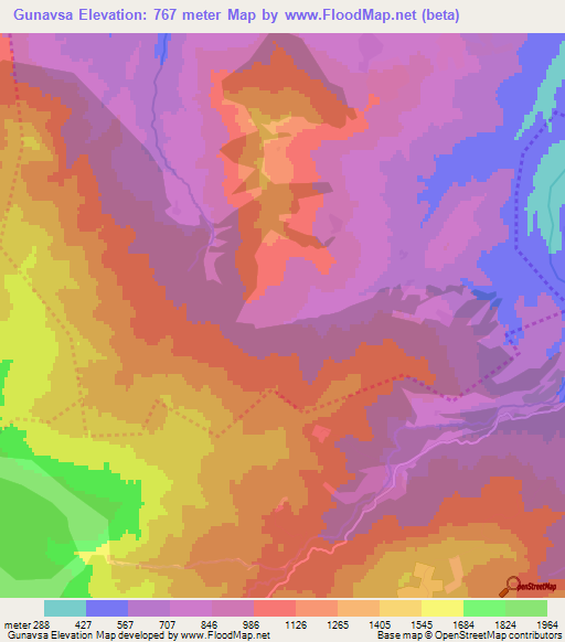 Gunavsa,Azerbaijan Elevation Map