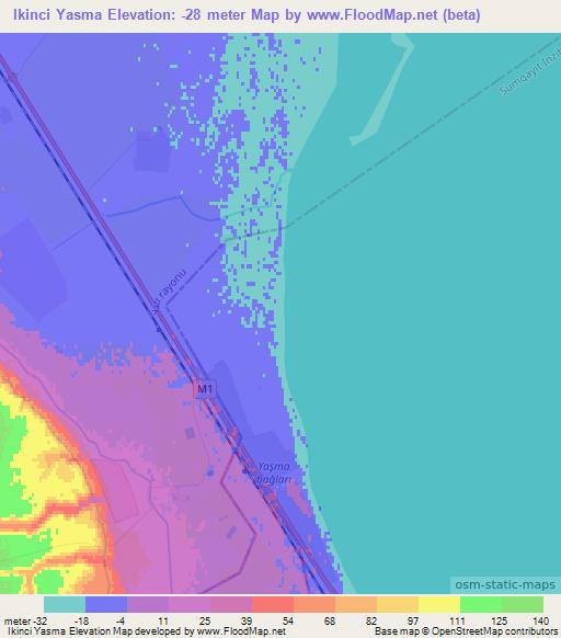 Ikinci Yasma,Azerbaijan Elevation Map