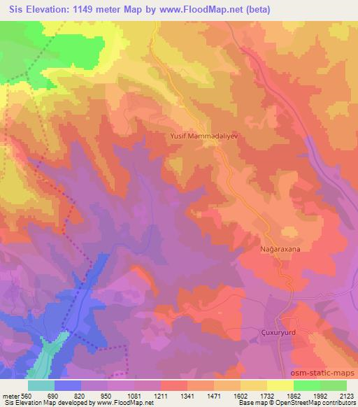 Sis,Azerbaijan Elevation Map