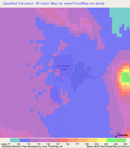 Qaraibad,Azerbaijan Elevation Map