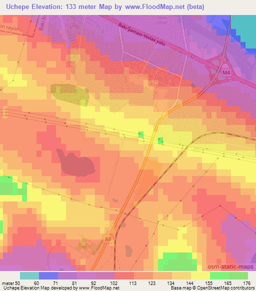 Uchepe,Azerbaijan Elevation Map