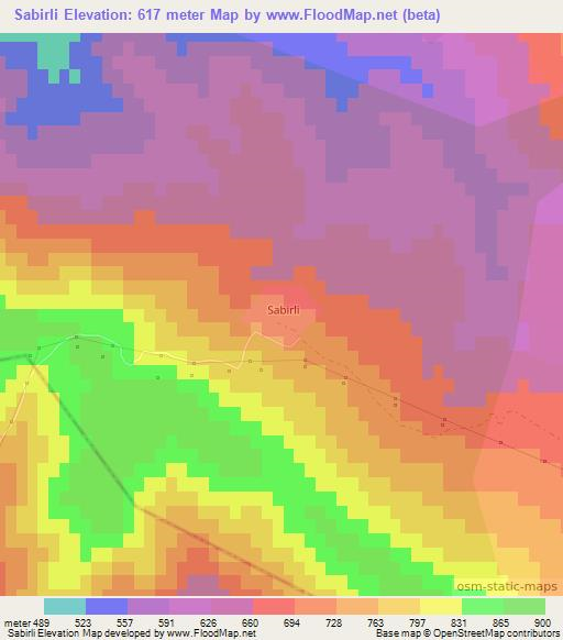 Sabirli,Azerbaijan Elevation Map