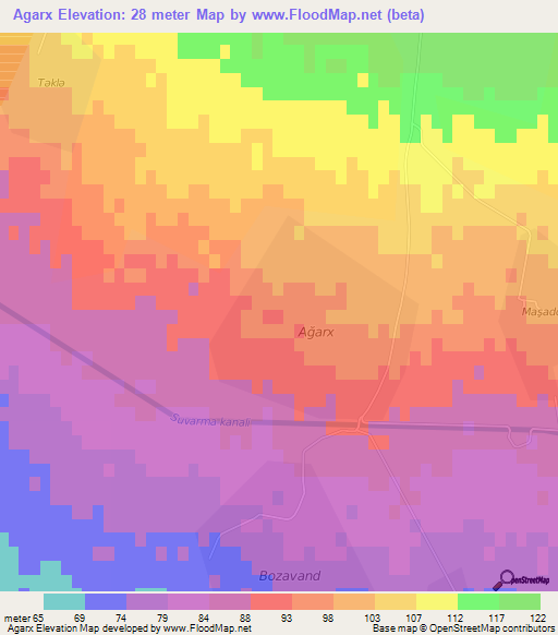 Agarx,Azerbaijan Elevation Map