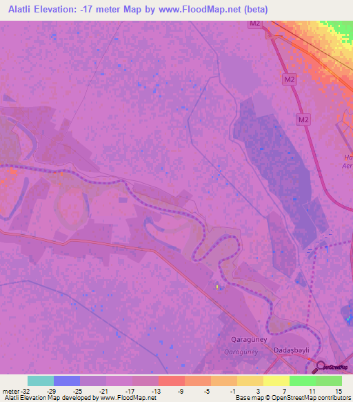 Alatli,Azerbaijan Elevation Map