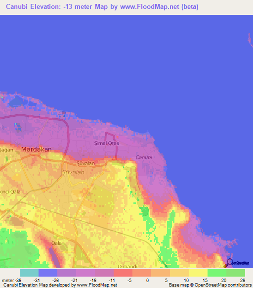 Canubi,Azerbaijan Elevation Map