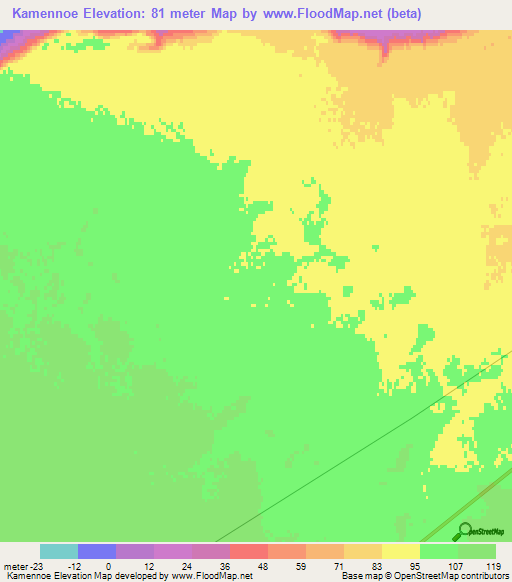 Kamennoe,Kazakhstan Elevation Map