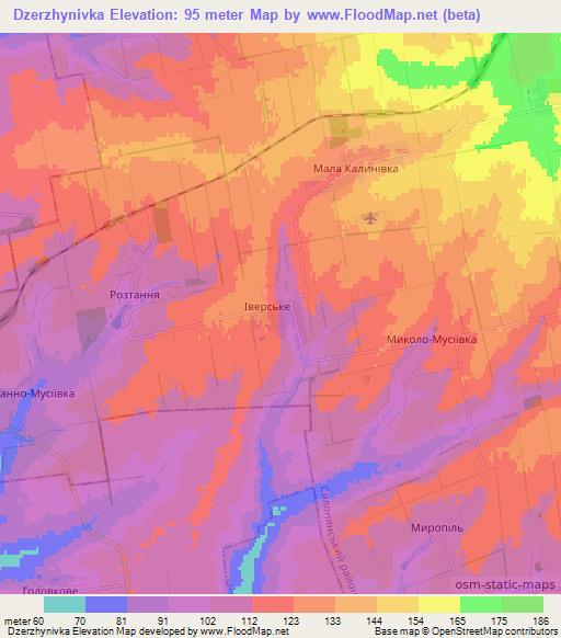 Dzerzhynivka,Ukraine Elevation Map
