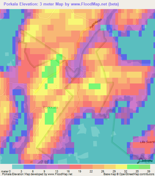 Porkala,Finland Elevation Map