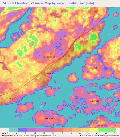 Skogby,Finland Elevation Map