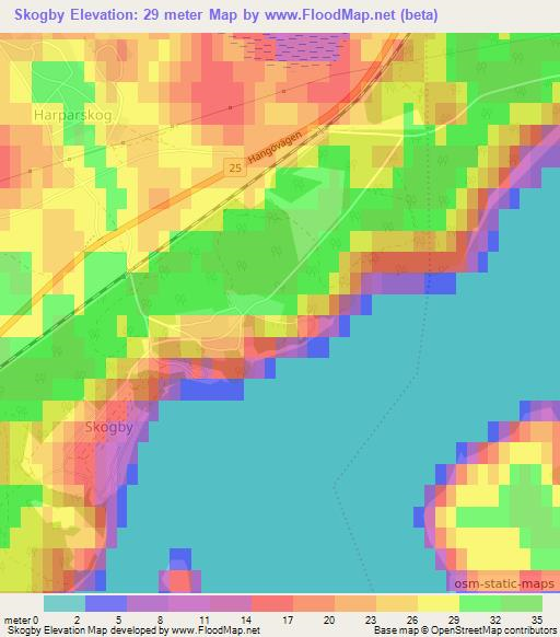 Skogby,Finland Elevation Map