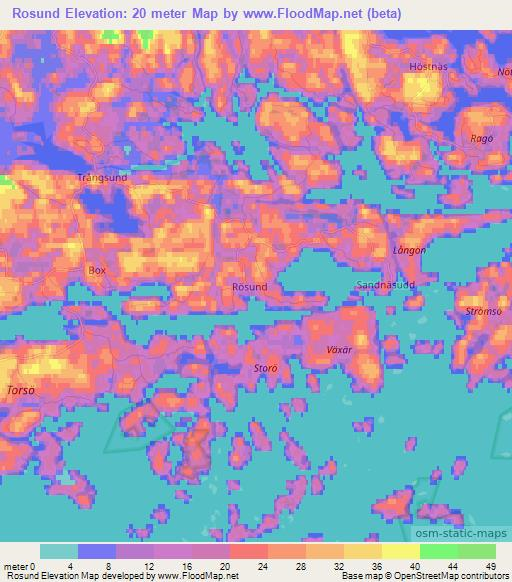 Rosund,Finland Elevation Map