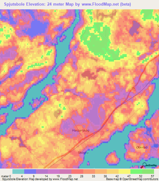 Spjutsbole,Finland Elevation Map