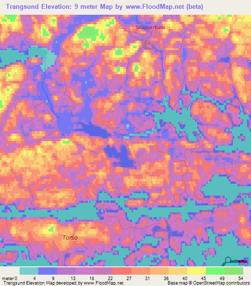 Trangsund,Finland Elevation Map