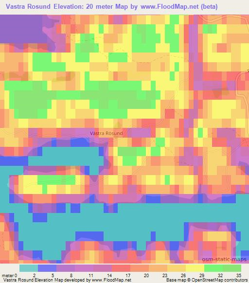 Vastra Rosund,Finland Elevation Map
