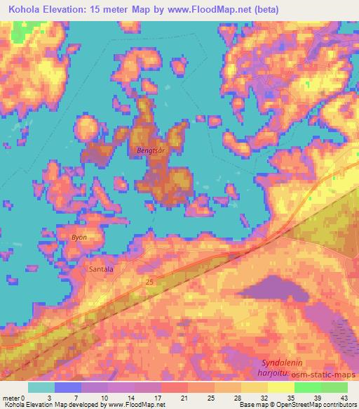 Kohola,Finland Elevation Map