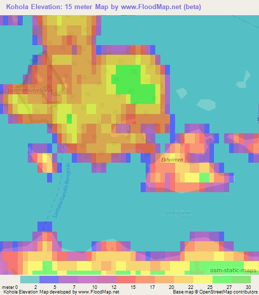 Kohola,Finland Elevation Map