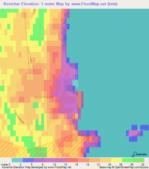 Koverhar,Finland Elevation Map