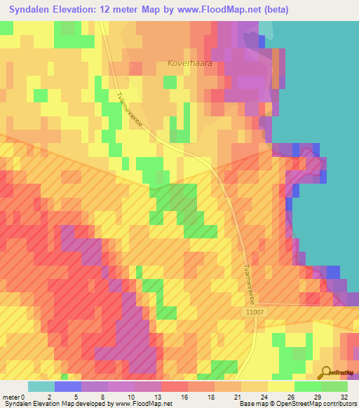 Syndalen,Finland Elevation Map