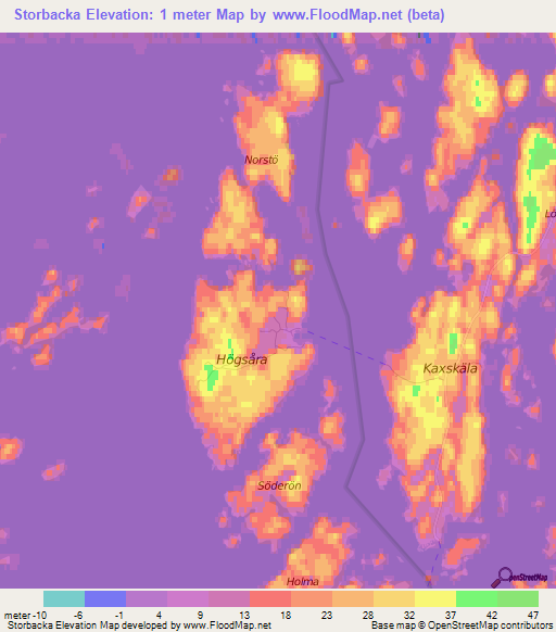 Storbacka,Finland Elevation Map