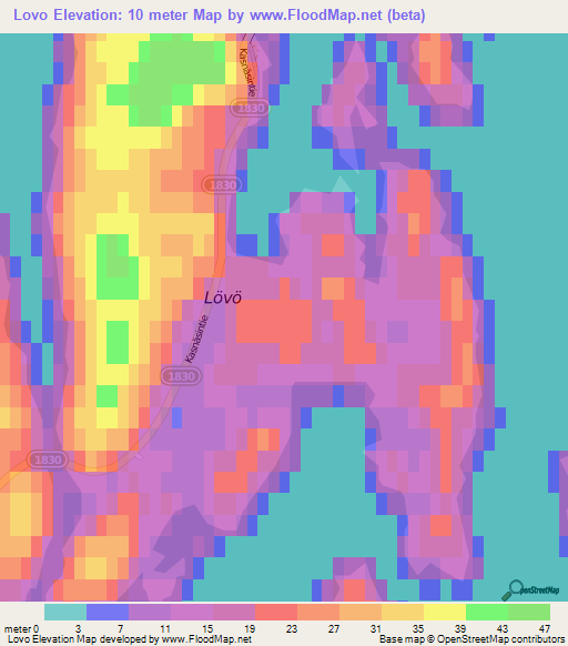 Lovo,Finland Elevation Map