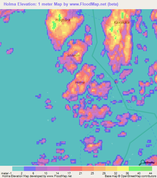 Holma,Finland Elevation Map