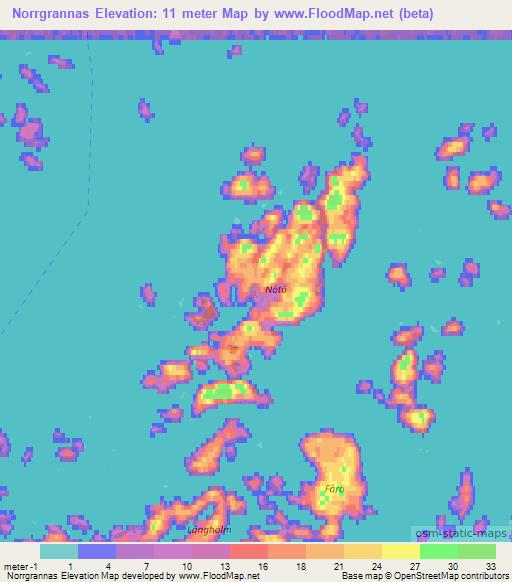Norrgrannas,Finland Elevation Map