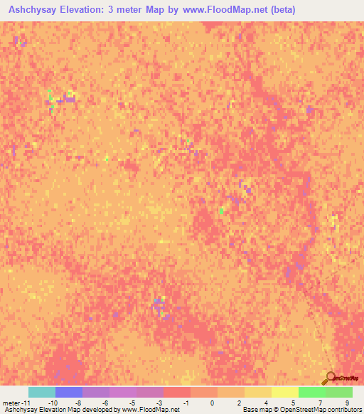Ashchysay,Kazakhstan Elevation Map