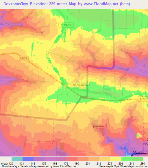 Dovzhans'kyy,Ukraine Elevation Map
