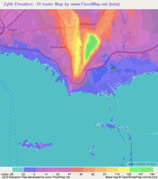 Zykh,Azerbaijan Elevation Map