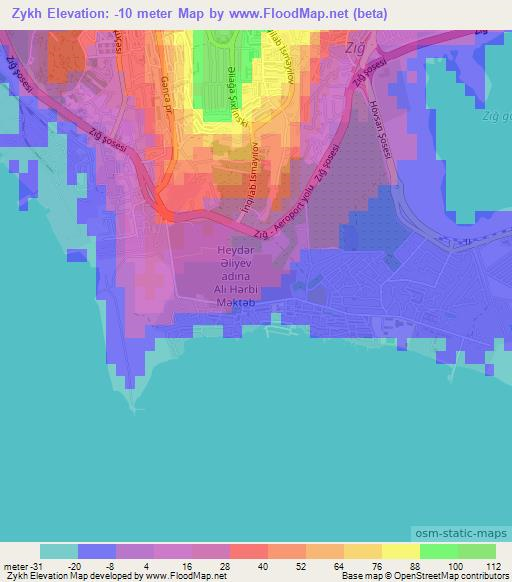 Zykh,Azerbaijan Elevation Map