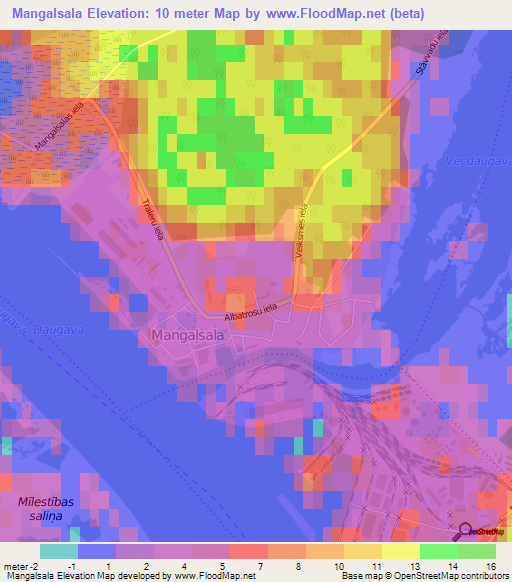 Mangalsala,Latvia Elevation Map