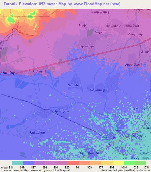 Taronik,Armenia Elevation Map