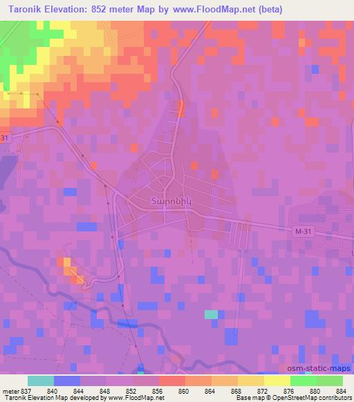 Taronik,Armenia Elevation Map