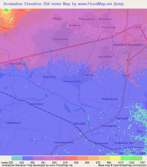 Arratashen,Armenia Elevation Map
