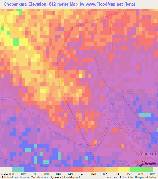 Chobankara,Armenia Elevation Map