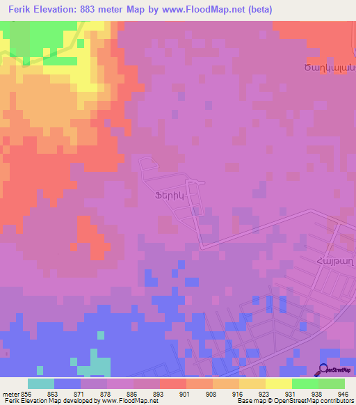 Ferik,Armenia Elevation Map