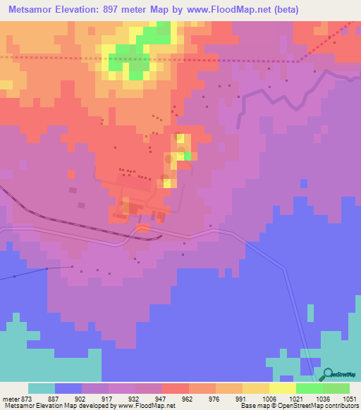 Metsamor,Armenia Elevation Map
