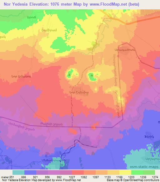 Nor Yedesia,Armenia Elevation Map