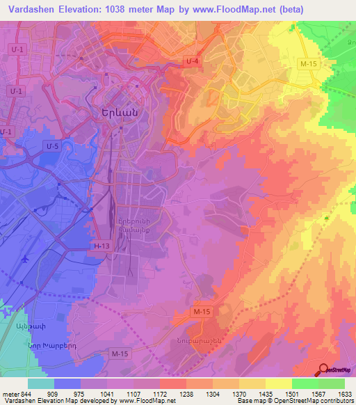 Vardashen,Armenia Elevation Map