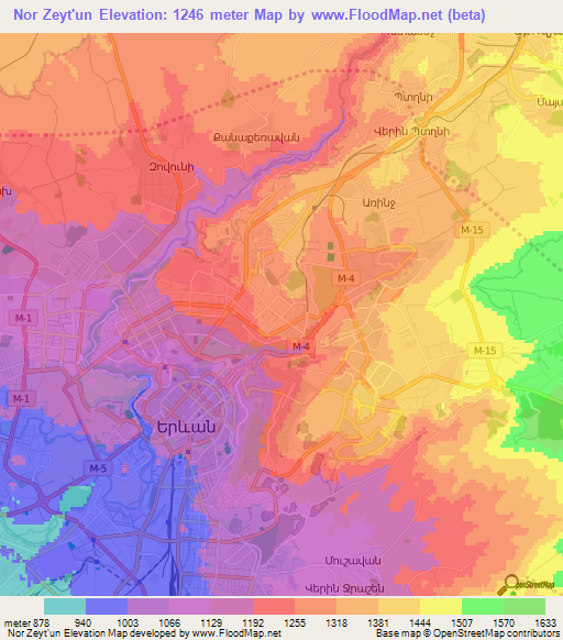 Nor Zeyt'un,Armenia Elevation Map